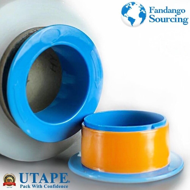 UTAPE Stretch Film Dispenser for 3" Core Film, Pallet Wrap Stretch Film Dispenser Hand Saver Hand protector in Yellow & Blue Color, Durable Shrink Wrap Machine For Moving Supplies & Packing Wrap, Pack of 4 - Image 2